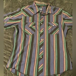 Vintage Wrangler Pearl snap short sleeve L
